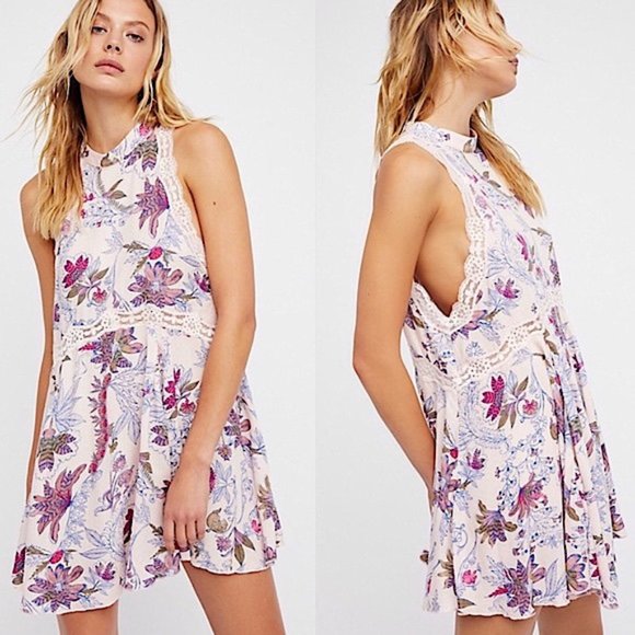 Free People Dresses & Skirts - Free People “She Moves” Floral Slip Mini Dress S